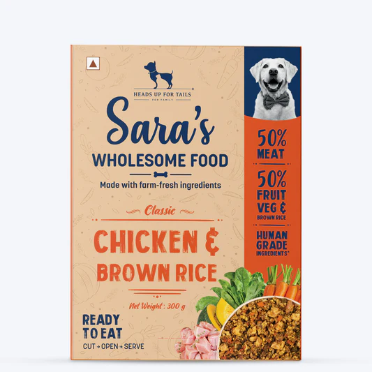 Heads Up For Tails Sara's Wholesome Classic Chicken And Brown Rice Dog Food - Pack Of 10