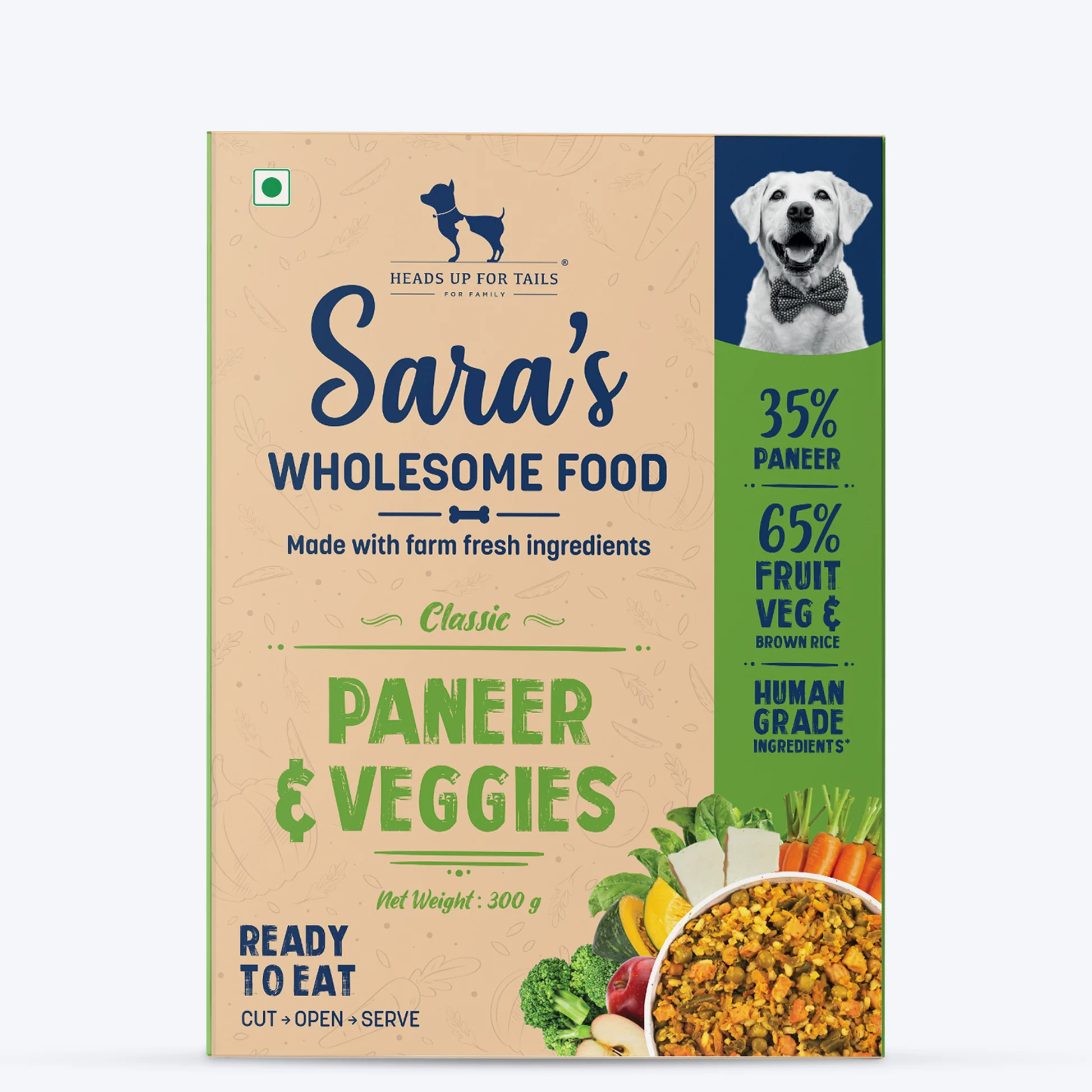 Heads Up For Tails Sara's Wholesome Classic Paneer & Veggies Dog Wet Food