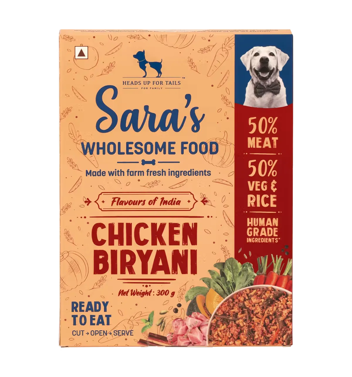 Heads Up For Tails Sara's Wholesome Flavours Of India Chicken Biryani Dog Wet Food