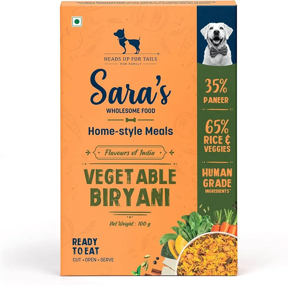 Heads Up For Tails Sara's Wholesome Flavours Of India Vegetable Biryani Dog Wet Food
