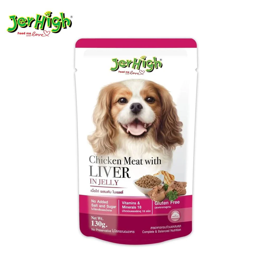 JerHigh Chicken Meat with Liver in Jelly - Dog Wet Food