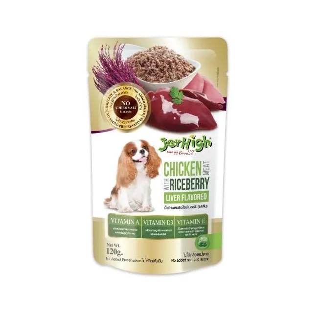 JerHigh Chicken Meat with Riceberry Liver Flavored in Gravy - Dog Wet Food