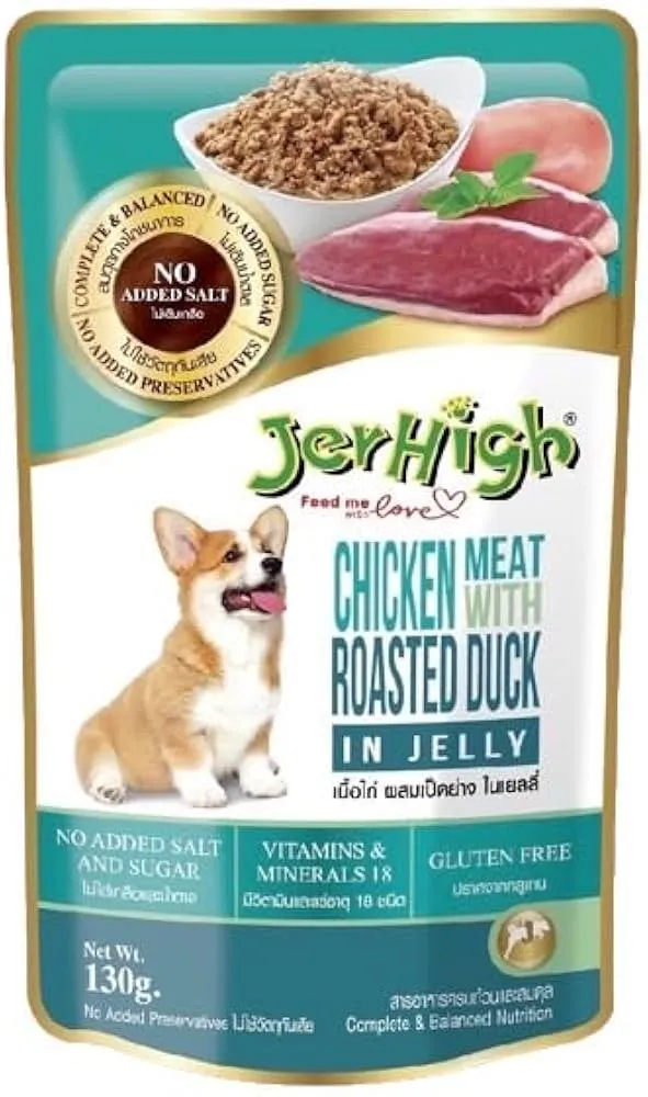 JerHigh Chicken Meat with Roasted Duck in Jelly - Dog Wet Food