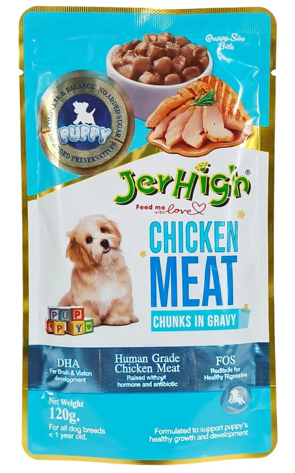Jerhigh Puppy Chicken Meat Chunks in Gravy - Dog Wet Food