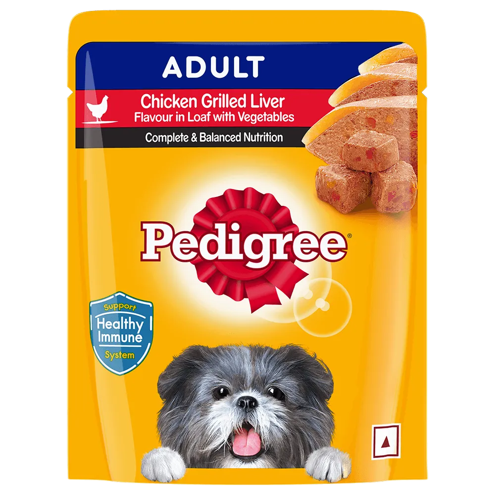 Pedigree Chicken, Grilled Liver Flavour in Loaf with Vegetable Gravy Adult Wet Food