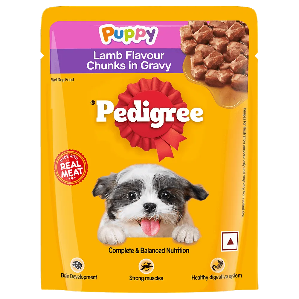 Pedigree Lamb Flavour Chunks in Gravy Puppy Wet Dog Food