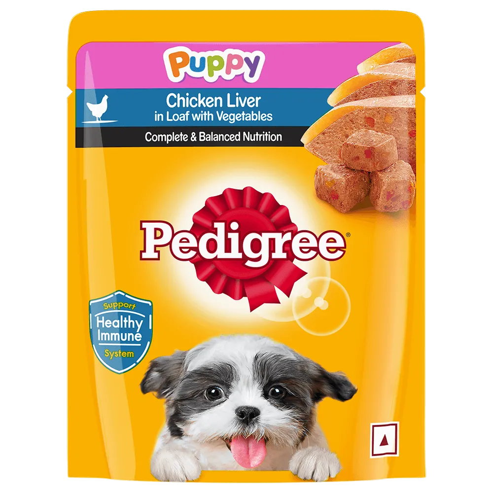 Pedigree Puppy Wet Dog Chicken Liver In Loaf With Vegetables