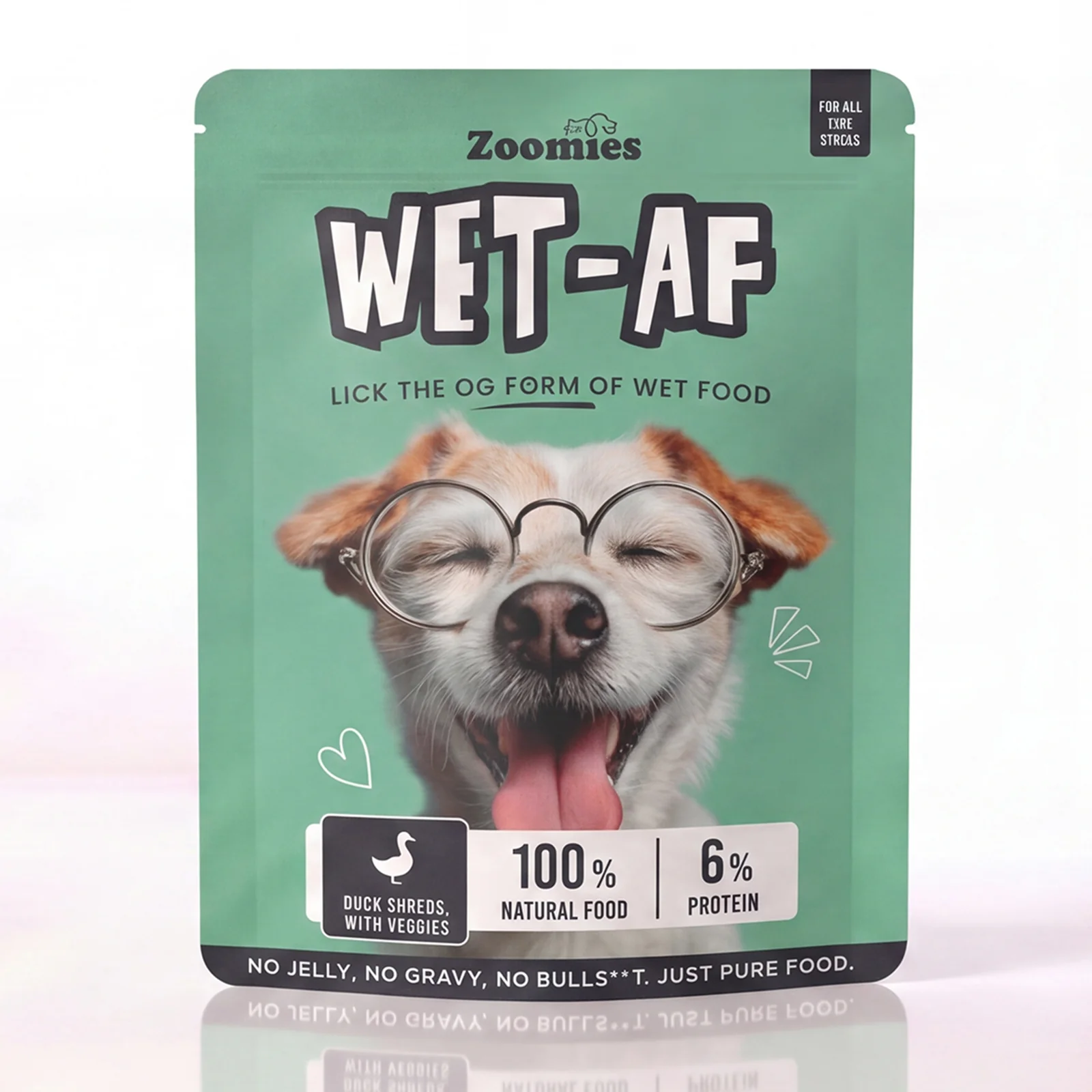 Zoomies Wet-Af Ducks Shreds with Veggies Wet Dog Food