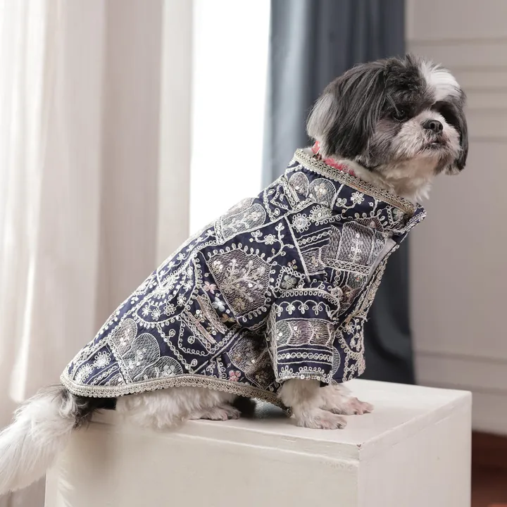 Furvia Indigo Royale Wedding Kurta for dogs