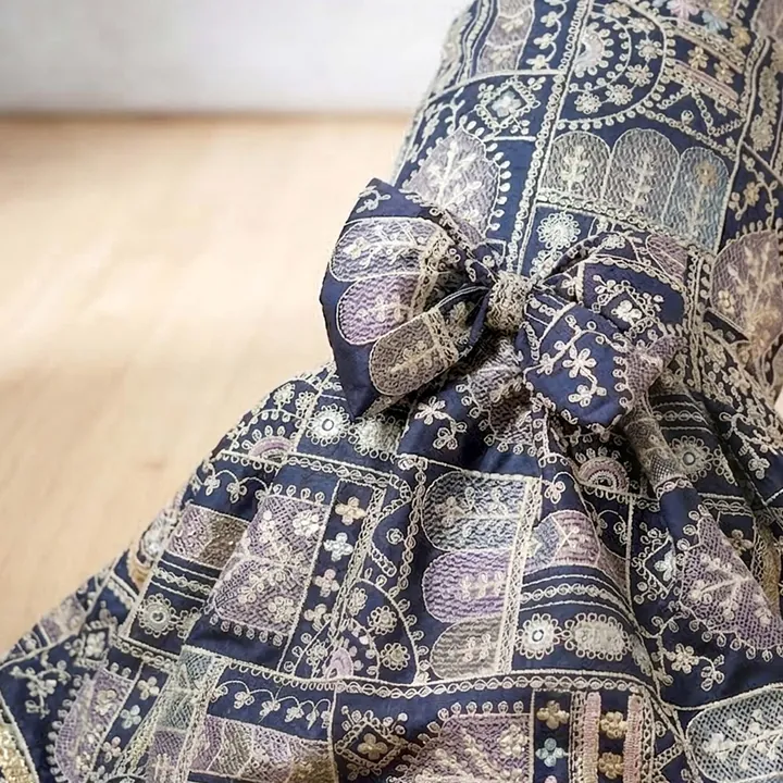 Furvia Indigo Royale Wedding Lehenga — fabric and detail