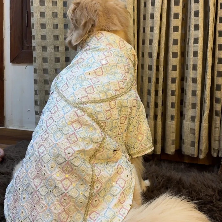 Furvia Ivory Diamond Kurta (Wrap) — fabric and detail