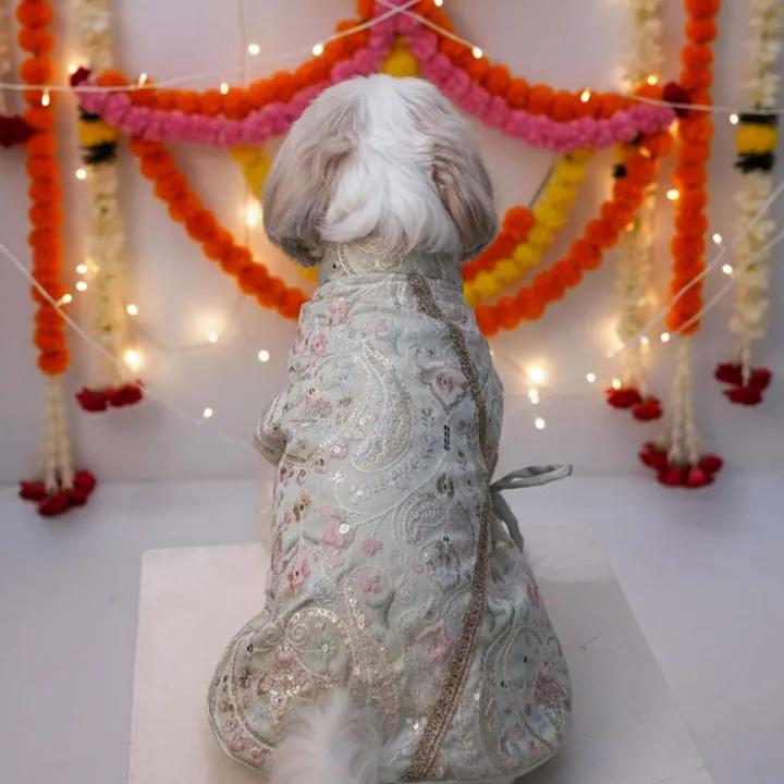 Furvia Mint Dream Designer Kurta — another view